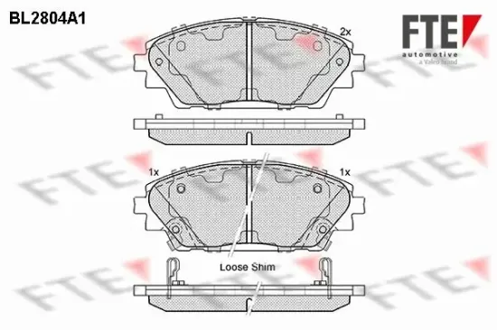 Bremsbelagsatz, Scheibenbremse Vorderachse FTE 9010994 Bild Bremsbelagsatz, Scheibenbremse Vorderachse FTE 9010994