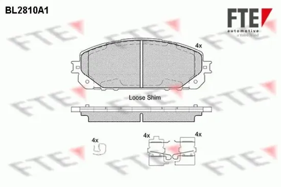 Bremsbelagsatz, Scheibenbremse Vorderachse FTE 9011000 Bild Bremsbelagsatz, Scheibenbremse Vorderachse FTE 9011000