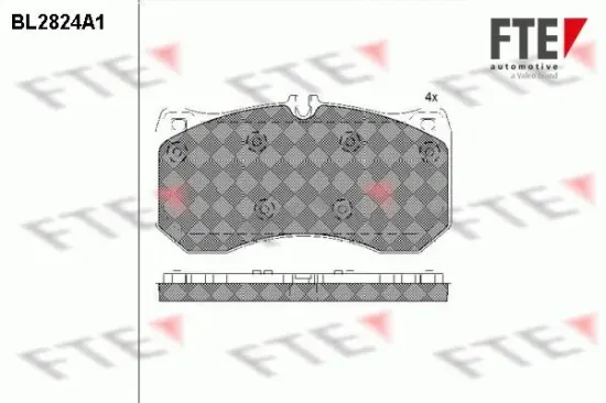 Bremsbelagsatz, Scheibenbremse Vorderachse FTE 9011006 Bild Bremsbelagsatz, Scheibenbremse Vorderachse FTE 9011006