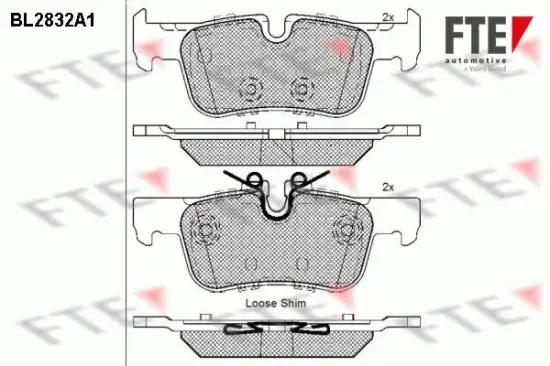 Bremsbelagsatz, Scheibenbremse Hinterachse FTE 9011012 Bild Bremsbelagsatz, Scheibenbremse Hinterachse FTE 9011012