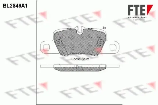 Bremsbelagsatz, Scheibenbremse Hinterachse FTE 9011022 Bild Bremsbelagsatz, Scheibenbremse Hinterachse FTE 9011022