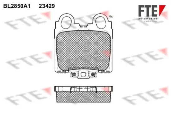 Bremsbelagsatz, Scheibenbremse Hinterachse FTE 9011025 Bild Bremsbelagsatz, Scheibenbremse Hinterachse FTE 9011025