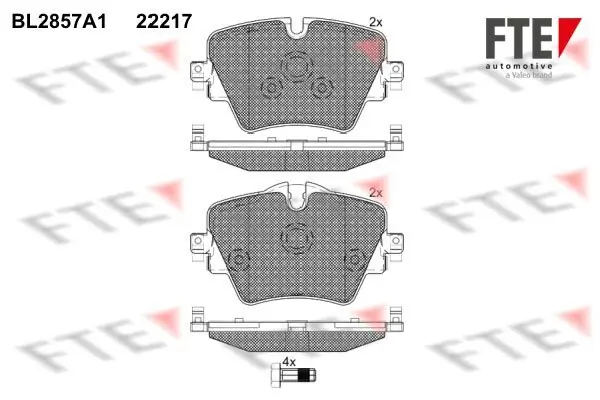 Bremsbelagsatz, Scheibenbremse FTE 9011029