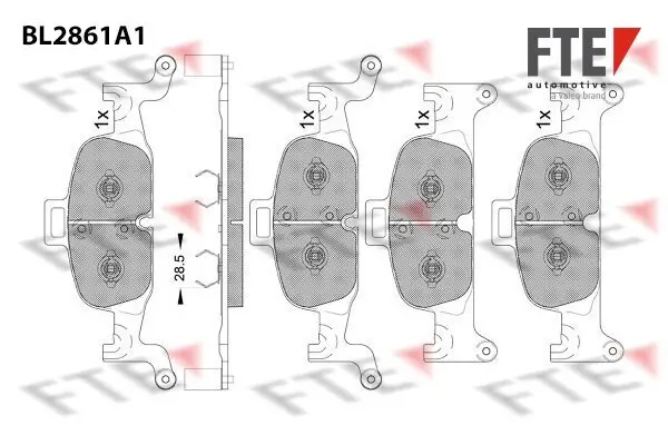 Bremsbelagsatz, Scheibenbremse Vorderachse FTE 9011101