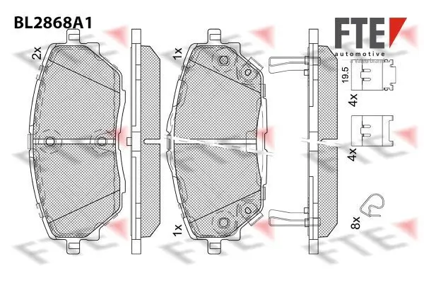 Bremsbelagsatz, Scheibenbremse Vorderachse FTE 9011108