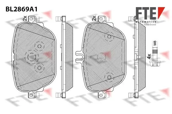 Bremsbelagsatz, Scheibenbremse Hinterachse FTE 9011109