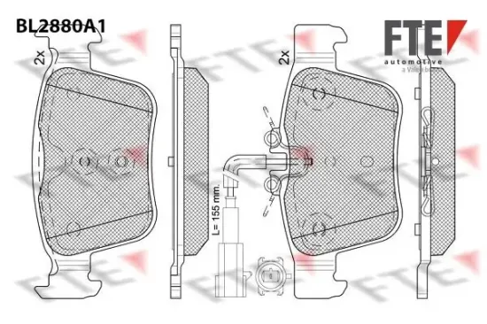 Bremsbelagsatz, Scheibenbremse FTE 9011120 Bild Bremsbelagsatz, Scheibenbremse FTE 9011120