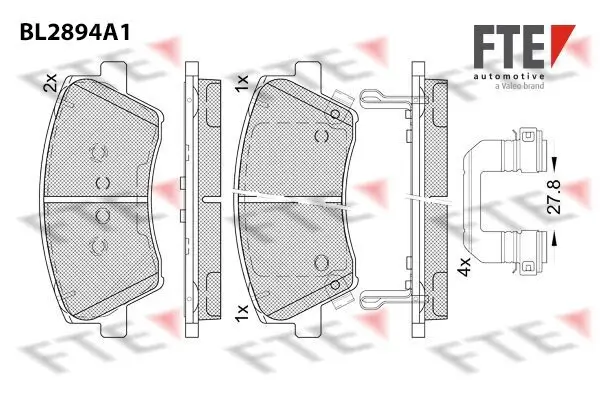 Bremsbelagsatz, Scheibenbremse FTE 9011134