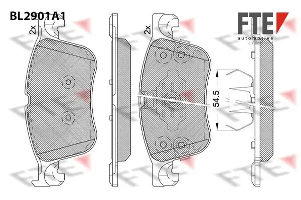 Bremsbelagsatz, Scheibenbremse Vorderachse FTE 9011142