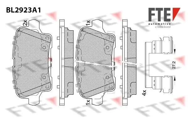 Bremsbelagsatz, Scheibenbremse Hinterachse FTE 9011166
