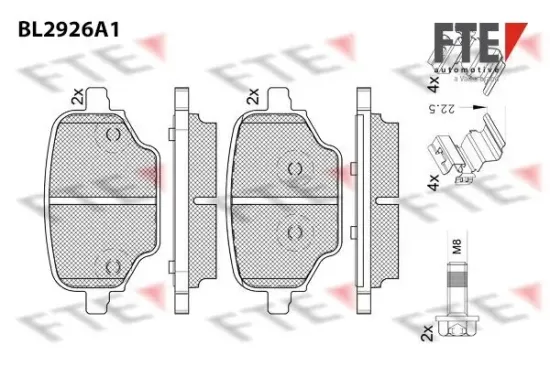 Bremsbelagsatz, Scheibenbremse FTE 9011169 Bild Bremsbelagsatz, Scheibenbremse FTE 9011169