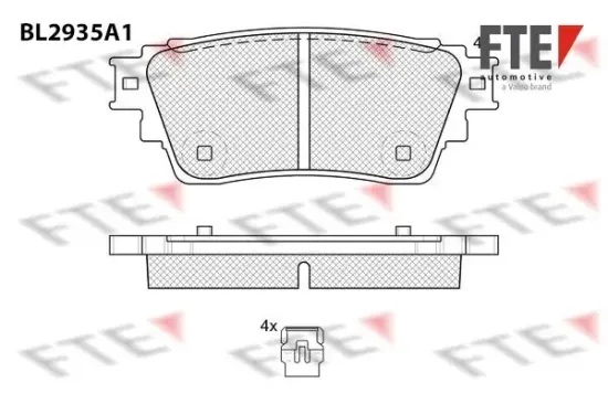 Bremsbelagsatz, Scheibenbremse Hinterachse FTE 9011179 Bild Bremsbelagsatz, Scheibenbremse Hinterachse FTE 9011179