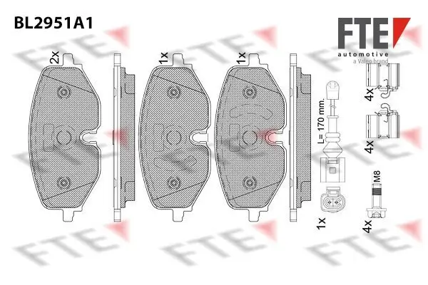 Bremsbelagsatz, Scheibenbremse FTE 9011194