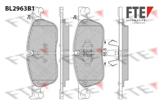 Bremsbelagsatz, Scheibenbremse Vorderachse FTE 9011207 Bild Bremsbelagsatz, Scheibenbremse Vorderachse FTE 9011207