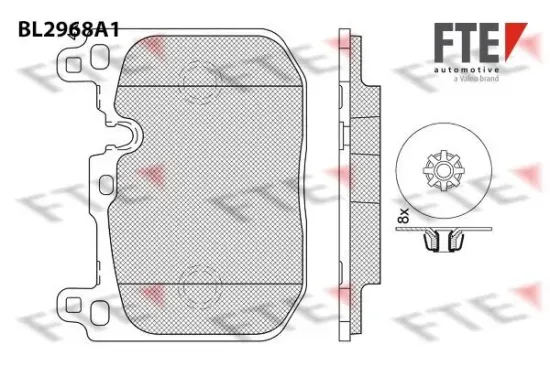 Bremsbelagsatz, Scheibenbremse Vorderachse FTE 9011212 Bild Bremsbelagsatz, Scheibenbremse Vorderachse FTE 9011212