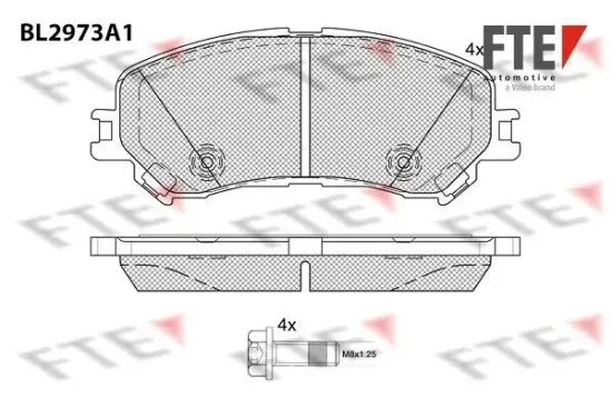 Bremsbelagsatz, Scheibenbremse Vorderachse FTE 9011219 Bild Bremsbelagsatz, Scheibenbremse Vorderachse FTE 9011219