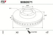 Bremsscheibe Hinterachse FTE 9082671