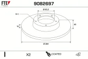 Bremsscheibe Hinterachse FTE 9082697