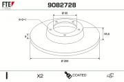 Bremsscheibe Hinterachse FTE 9082728