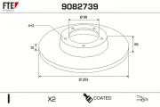 Bremsscheibe Vorderachse FTE 9082739