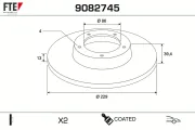 Bremsscheibe Vorderachse FTE 9082745