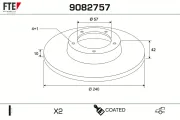 Bremsscheibe Hinterachse FTE 9082757