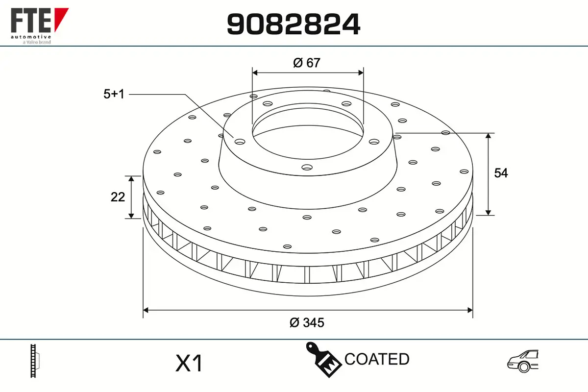 Bremsscheibe Hinterachse FTE 9082824