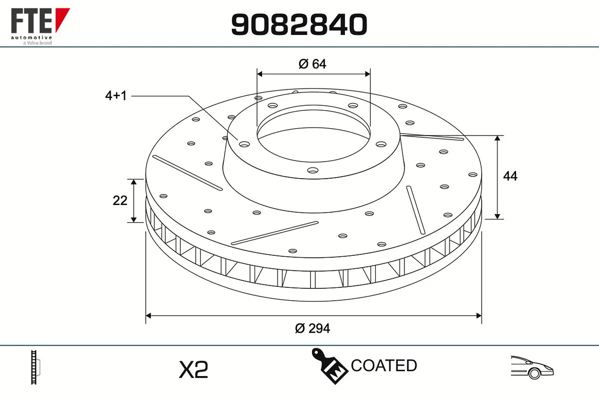 Bremsscheibe Vorderachse FTE 9082840