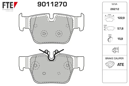 Bremsbelagsatz, Scheibenbremse Hinterachse FTE 9011270 Bild Bremsbelagsatz, Scheibenbremse Hinterachse FTE 9011270