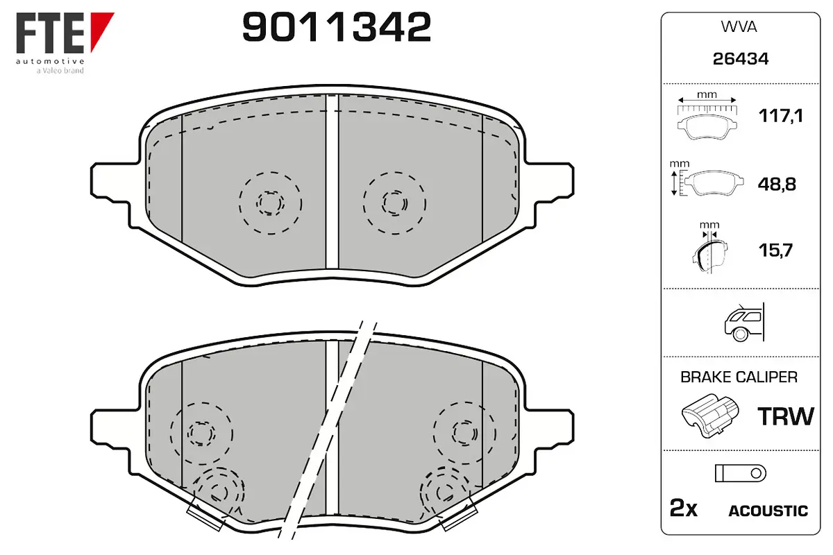Bremsbelagsatz, Scheibenbremse Hinterachse FTE 9011342