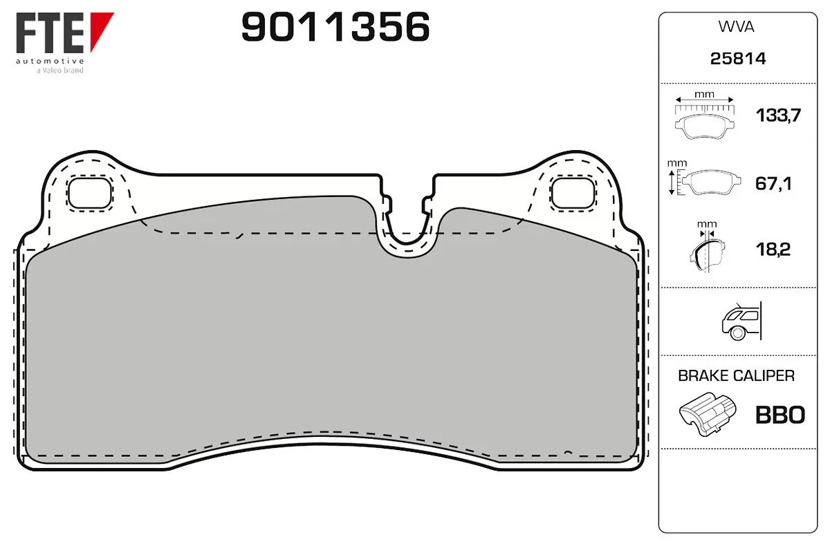 Bremsbelagsatz, Scheibenbremse Hinterachse FTE 9011356