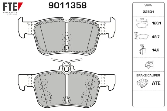 Bremsbelagsatz, Scheibenbremse Hinterachse FTE 9011358 Bild Bremsbelagsatz, Scheibenbremse Hinterachse FTE 9011358