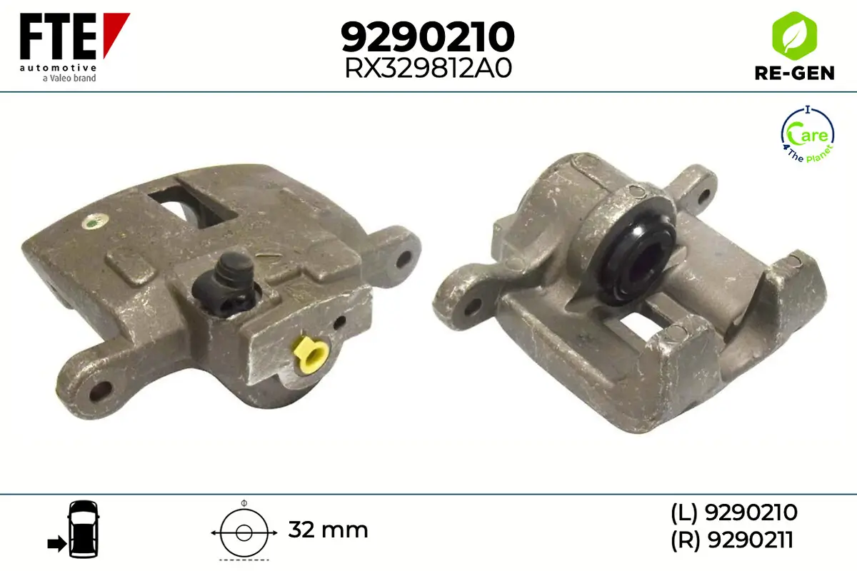 Bremssattel Hinterachse links vor der Achse FTE 9290210