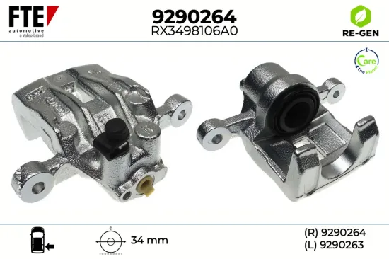 Bremssattel Hinterachse rechts FTE 9290264 Bild Bremssattel Hinterachse rechts FTE 9290264