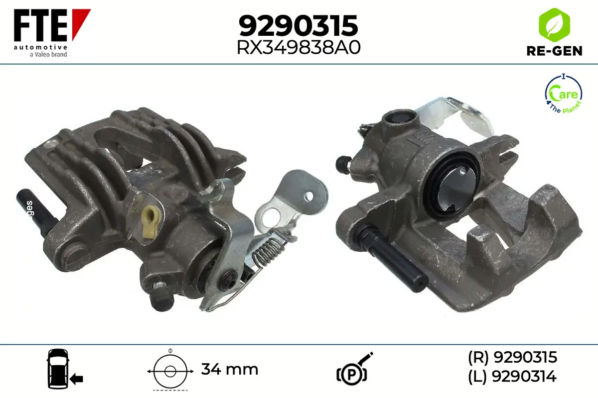 Bremssattel Hinterachse rechts FTE 9290315