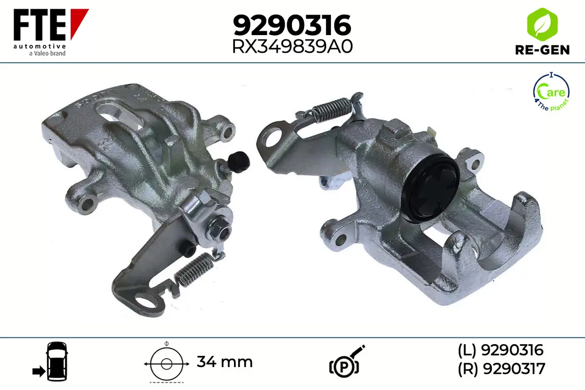 Bremssattel Hinterachse links FTE 9290316