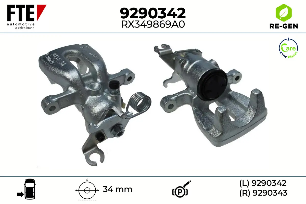 Bremssattel Hinterachse links FTE 9290342