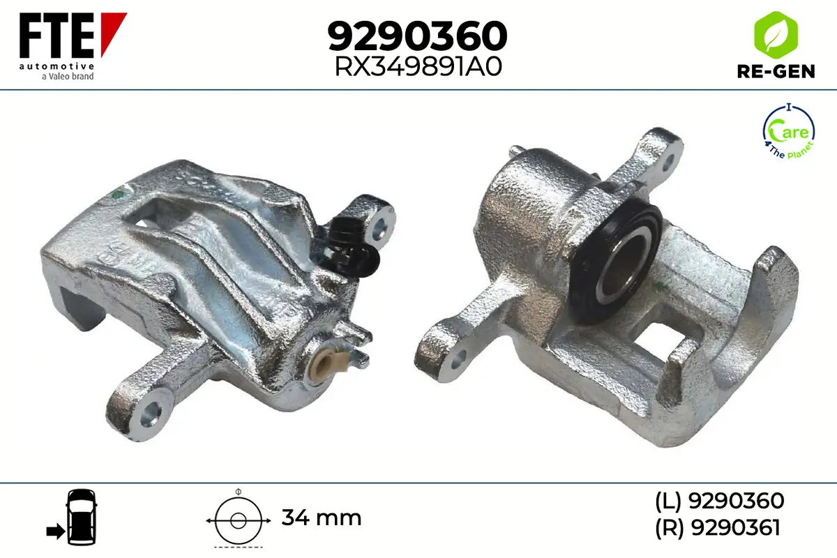 Bremssattel Hinterachse links FTE 9290360