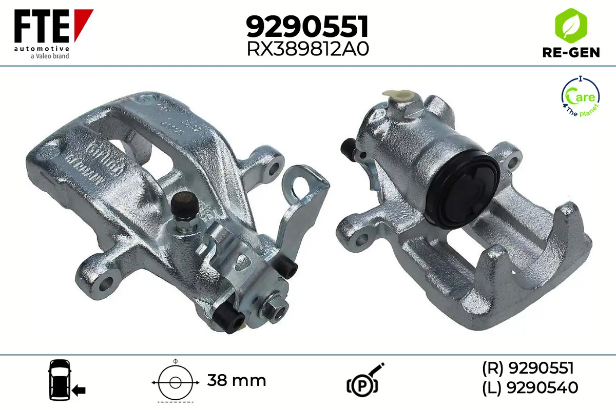 Bremssattel Hinterachse rechts FTE 9290551
