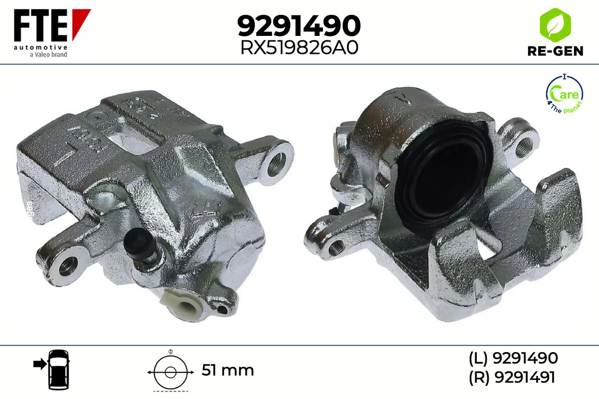Bremssattel Vorderachse links vor der Achse FTE 9291490