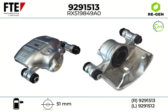 Bremssattel Vorderachse rechts FTE 9291513 Bild Bremssattel Vorderachse rechts FTE 9291513