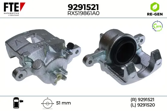 Bremssattel Vorderachse rechts vor der Achse FTE 9291521 Bild Bremssattel Vorderachse rechts vor der Achse FTE 9291521