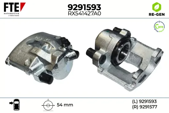 Bremssattel Vorderachse links Vorderachse rechts FTE 9291593 Bild Bremssattel Vorderachse links Vorderachse rechts FTE 9291593