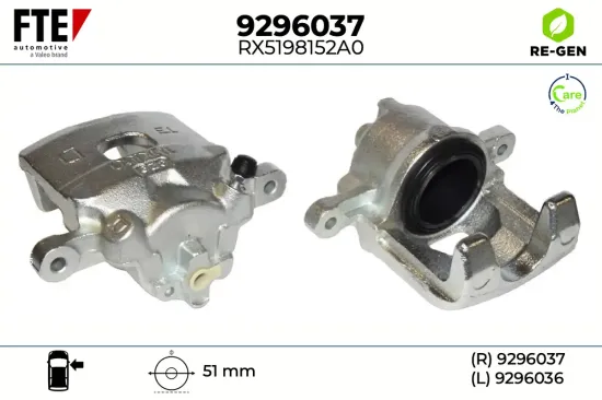 Bremssattel Vorderachse rechts FTE 9296037 Bild Bremssattel Vorderachse rechts FTE 9296037