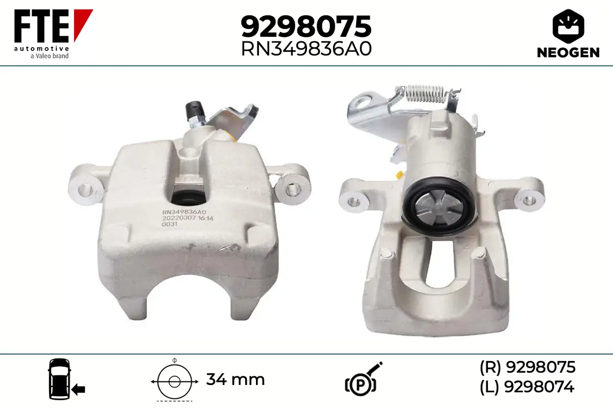 Bremssattel Hinterachse rechts FTE 9298075