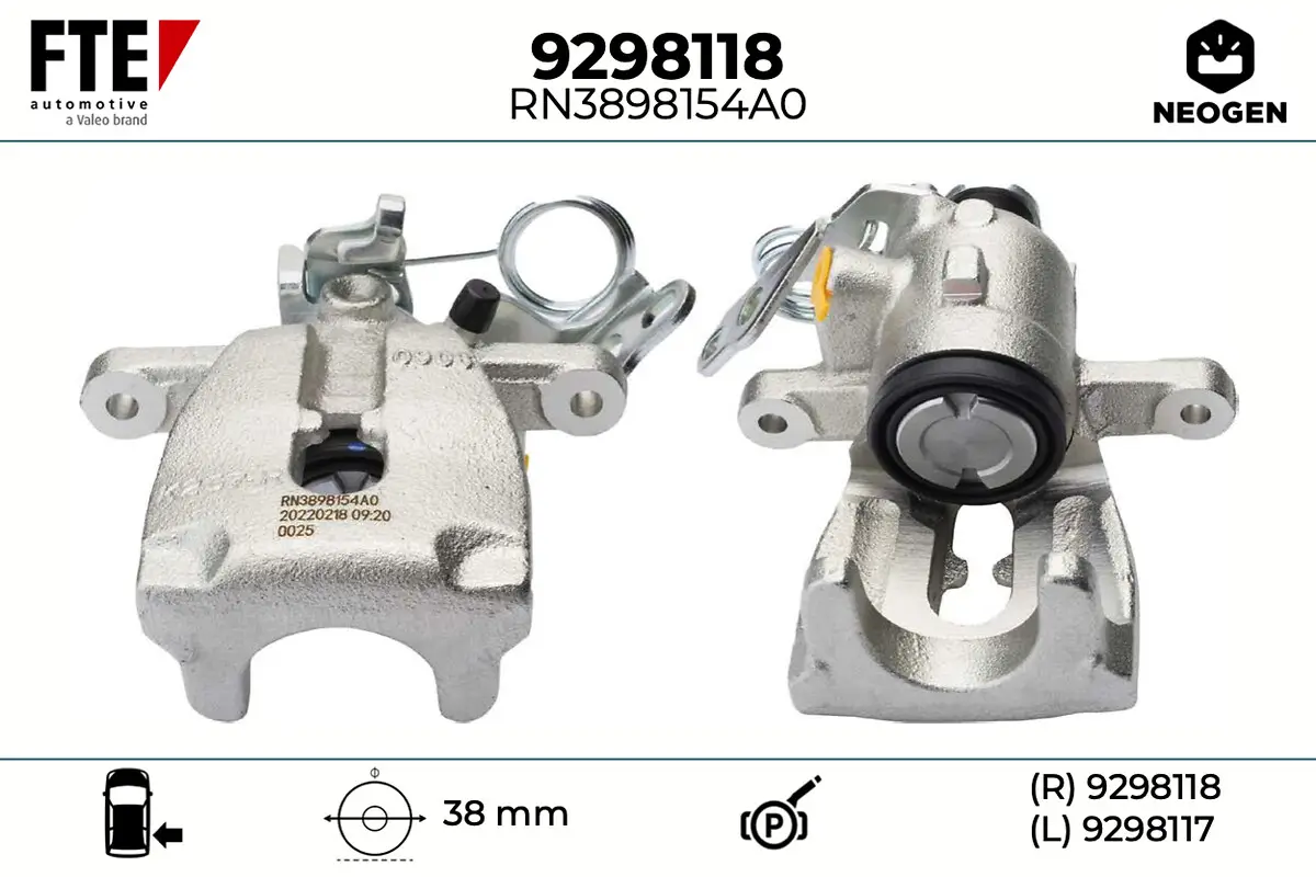 Bremssattel Hinterachse rechts FTE 9298118