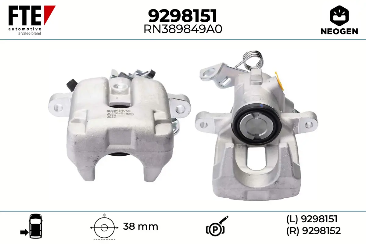 Bremssattel Hinterachse links FTE 9298151