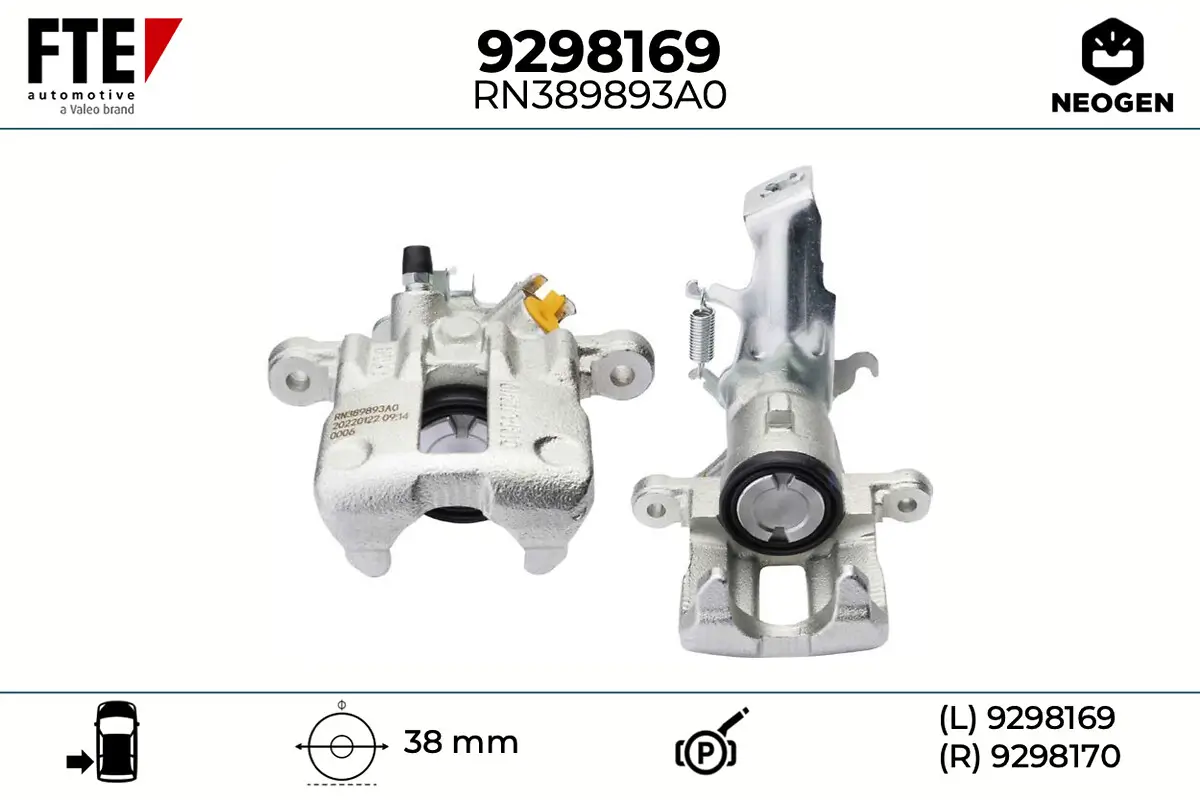 Bremssattel Hinterachse links FTE 9298169
