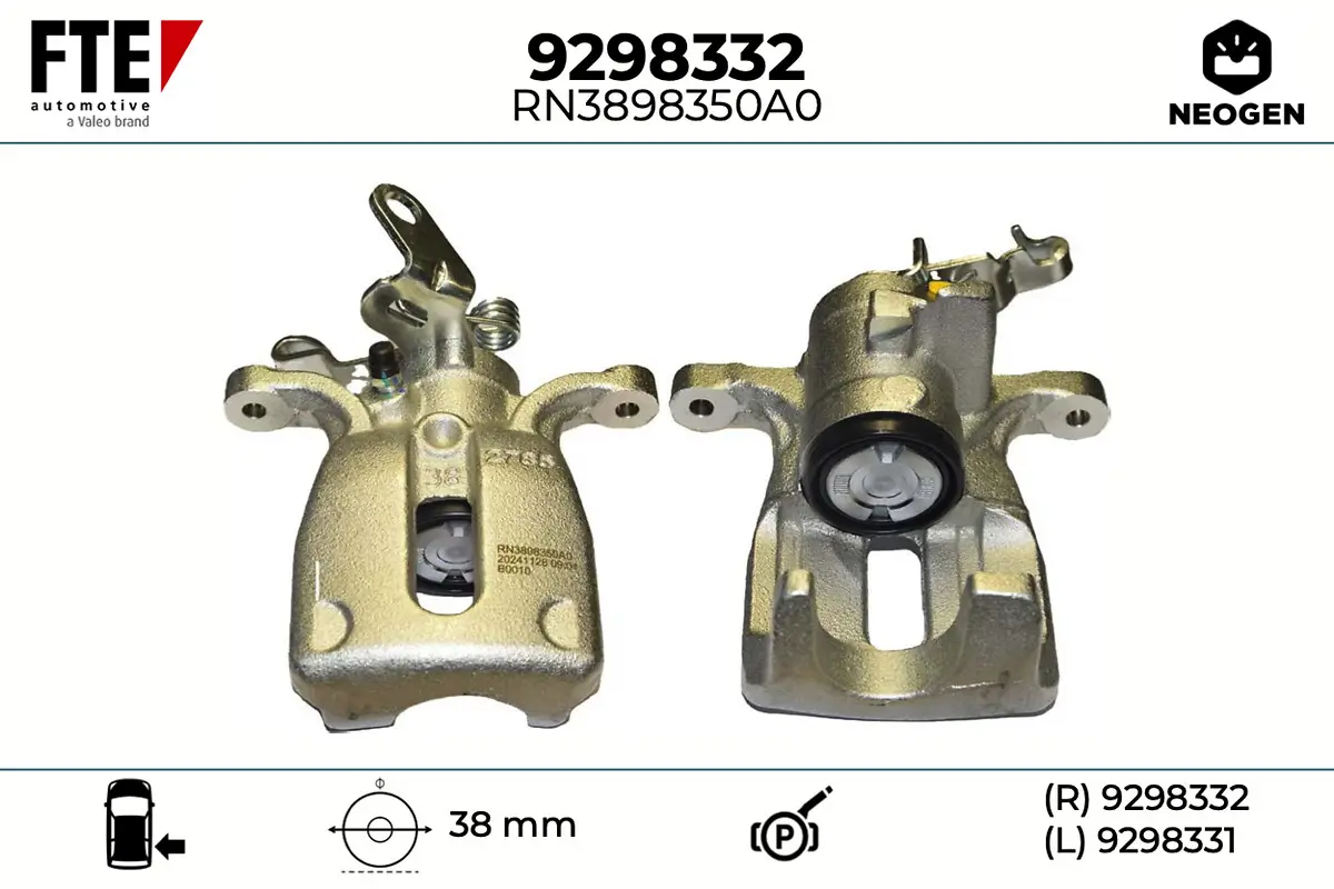 Bremssattel Hinterachse rechts FTE 9298332