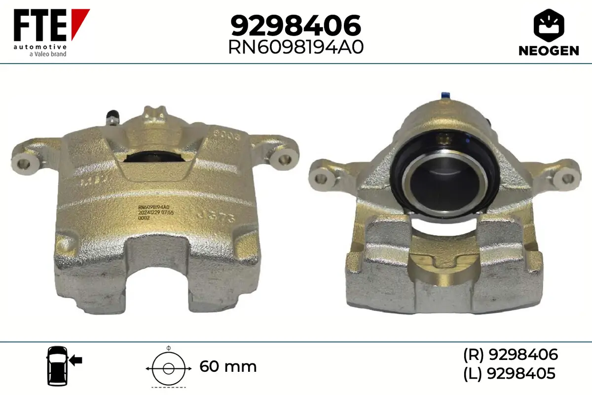 Bremssattel Vorderachse rechts FTE 9298406